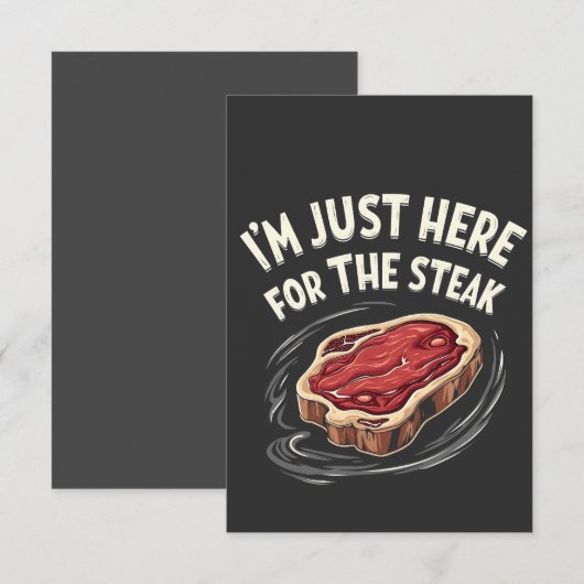 Ik ben hier voor de vleesliefhebbers van biefstuk bedankkaart (Voorkant / Achterkant)