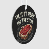 Ik ben hier voor de vleesliefhebbers van biefstuk ornament (voorkant)