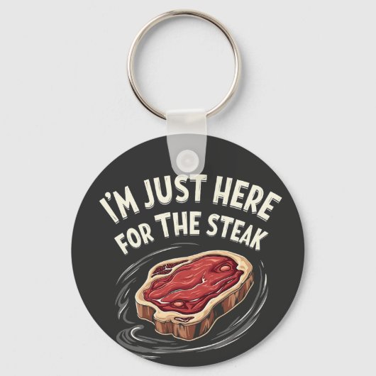 Ik ben hier voor de vleesliefhebbers van biefstuk sleutelhanger (Voorkant)