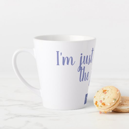 Ik ben hier voor de vreugde latte mok (In situ)