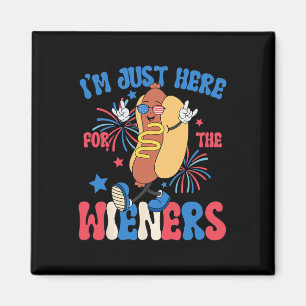 Ik ben hier voor de Weiners 4th of July Funny Ho Magneet