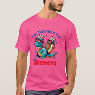 Ik ben hier voor de wieners 4 juli Funny ho T-shirt