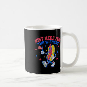 Ik ben hier voor de Wieners 4 juli hotdog Koffiemok