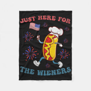 Ik ben hier voor de Wieners Funny 4th of July BB Fleece Deken