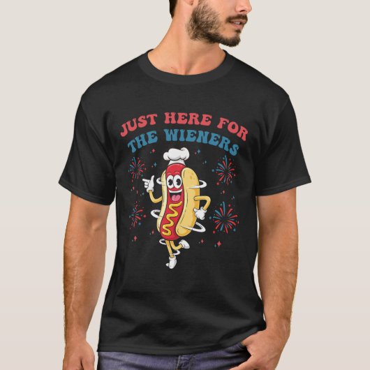 Ik ben hier voor de Wieners Funny 4th of July BB T-shirt (Voorkant)