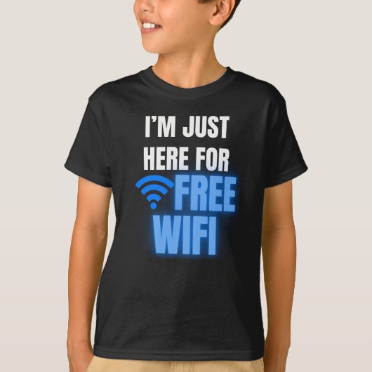 Ik ben hier voor gratis WiFi Funny Terug naar scho T-shirt (Voorkant)