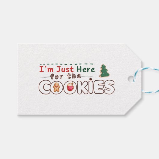 Ik ben hier voor het Cookies Gift Label Cadeaulabel (Voorkant (Horizontaal))