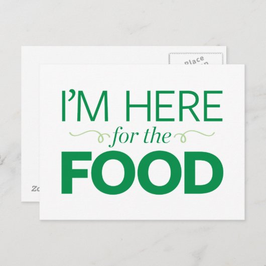 Ik ben hier voor het eten briefkaart (Voorkant / Achterkant)
