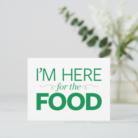 Ik ben hier voor het eten briefkaart (Staand voorkant)