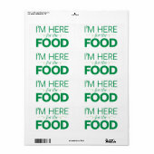 Ik ben hier voor het eten etiket (Full Sheet)