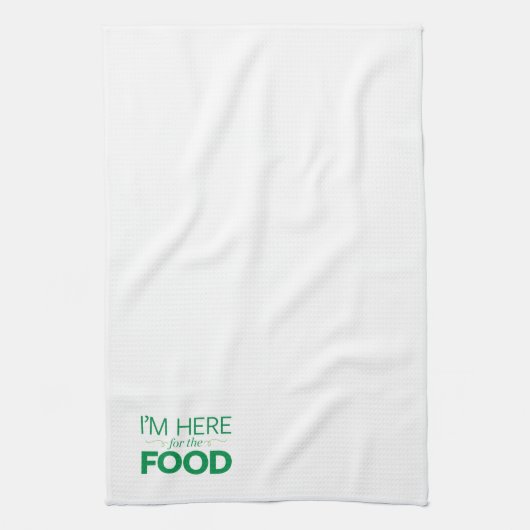 Ik ben hier voor het eten theedoek (Verticaal)