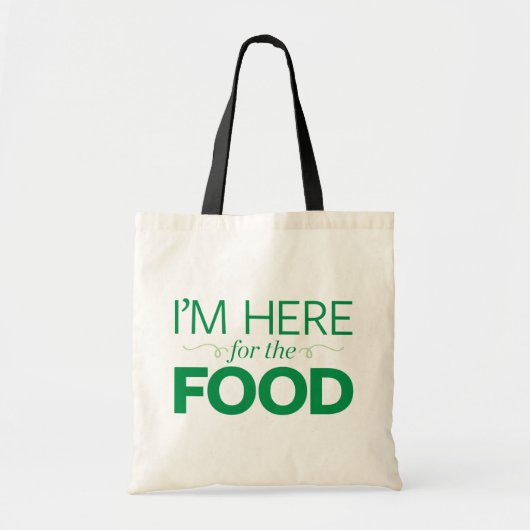Ik ben hier voor het eten tote bag (Voorkant)