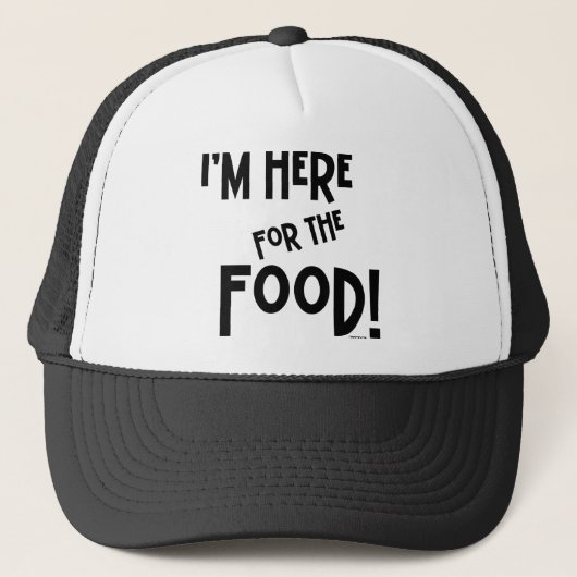 Ik ben hier voor het eten! trucker pet (Voorkant)