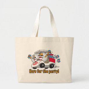 Ik ben hier voor het feest Golf Cart Girls Grote Tote Bag