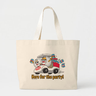 Ik ben hier voor het feest Golf Cart Girls Grote Tote Bag