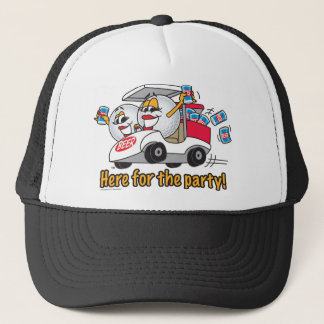 Ik ben hier voor het feest Golf Cart Girls Trucker Pet