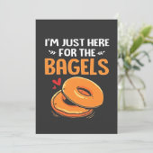 Ik ben hier voor het Joodse eten van de Bagels Feestdagenkaart (Staand voorkant)