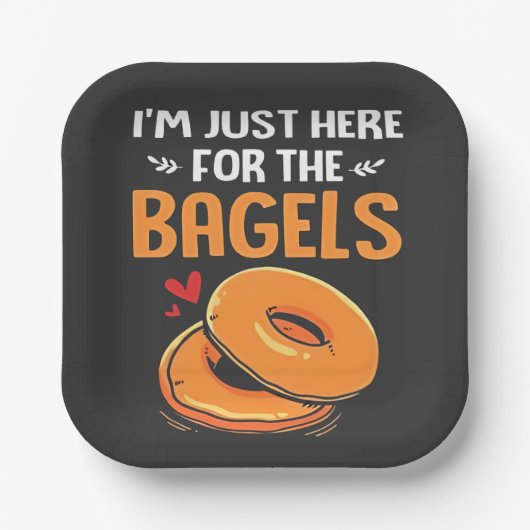 Ik ben hier voor het Joodse eten van de Bagels Papieren Bordje (Voorkant)