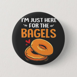 Ik ben hier voor het Joodse eten van de Bagels Ronde Button 5,7 Cm