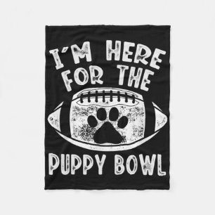 Ik ben hier voor het Puppy Bowl-shirt - Grappige h Fleece Deken