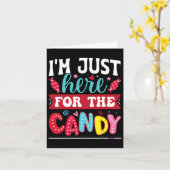 Ik ben hier voor het Snoep Fun Christmas Halloween Kaart (Gele Bloem)