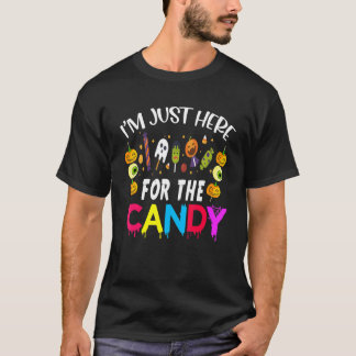 Ik ben hier voor het Snoep Halloween Costume T-shirt
