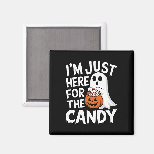 Ik ben hier voor het Snoep Halloween Pun Lollipop Magneet (Voorkant / Achterkant)