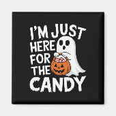 Ik ben hier voor het Snoep Halloween Pun Lollipop Magneet (Voorkant)
