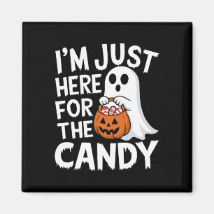 Ik ben hier voor het Snoep Halloween Pun Lollipop Magneet