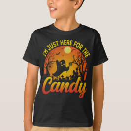 Ik ben hier voor het Snoep Halloween T-shirt