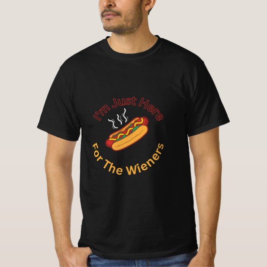 Ik ben hier voor het Wieners L Funny BBQ T-shirt (Voorkant)