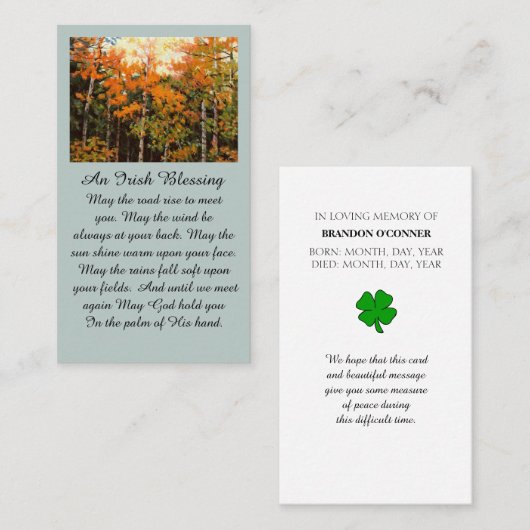 Ik ben hier voor je Memorial Kaart Visitekaartje (Voorkant / Achterkant)