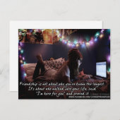 Ik ben hier voor je vriendschapsband briefkaart (Voorkant / Achterkant)