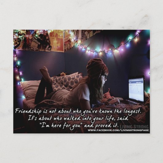 Ik ben hier voor je vriendschapsband briefkaart (Voorkant)