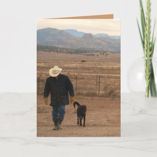 Ik ben hier voor jou Black Lab & Cowboy Kaart - We (Voorkant)