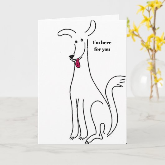 Ik ben hier voor jou, mijn beste vriend kaart (Gele Bloem)