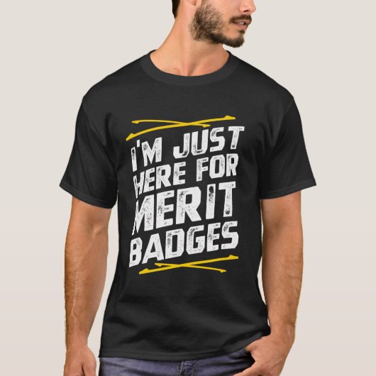 Ik ben hier voor Merit Badges - Scouting T-shirt (Voorkant)