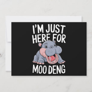 Ik ben hier voor Moo Deng Schattige Baby Hippo Kaart