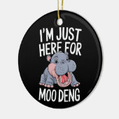 Ik ben hier voor Moo Deng Schattige Baby Hippo Keramisch Ornament (Links)