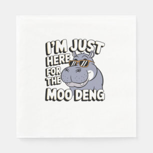 Ik ben hier voor Moo Deng Schattige Baby Hippo Moo Servet