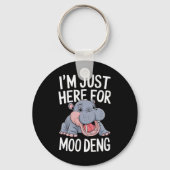 Ik ben hier voor Moo Deng Schattige Baby Hippo Sleutelhanger (Voorkant)