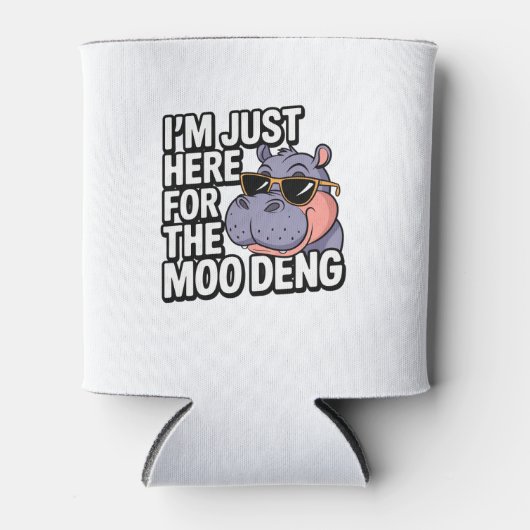 Ik ben hier voor Moo Deng Schattigee Baby Hippo Bo Blikjeskoeler (Voorkant)