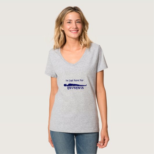 Ik ben hier voor Savasana T-shirt in Vishuddha Blu (Voorkant volledig)