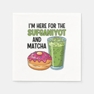 Ik ben hier voor Sufganiyot en Matcha Chanoeka Jew Servet