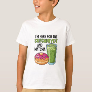 Ik ben hier voor Sufganiyot en Matcha Chanoeka Jew T-shirt