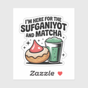 Ik ben hier voor Sufganiyot en Matcha Chanoeka Joo Sticker