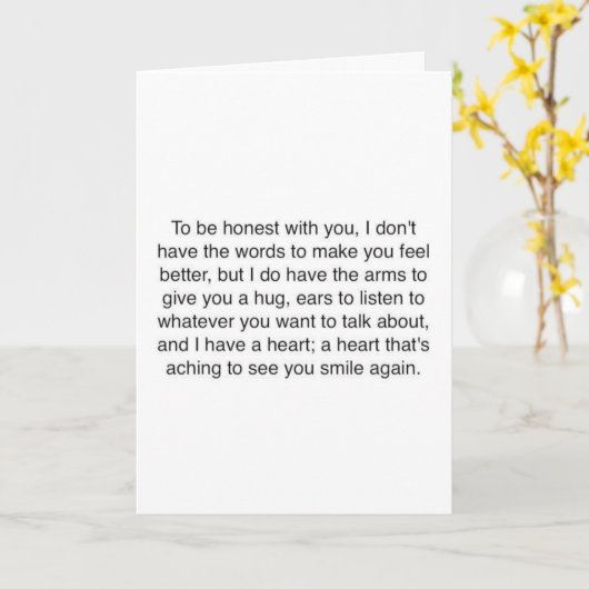 IK BEN "HIER VOOR UW" OP DIT MOMENT VAN BEHOEFTE KAART (Gele Bloem)