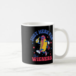 Ik ben hier voor Wieners Shirt 4 juli hotdog Koffiemok