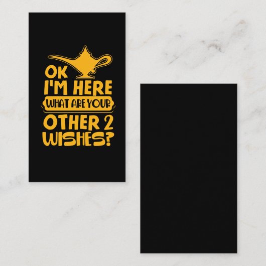 Ik ben hier wat je andere twee wensen zijn... visitekaartje (Voorkant / Achterkant)