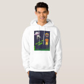 Ik ben hier weg, alien en mens hoodie (Voorkant volledig)